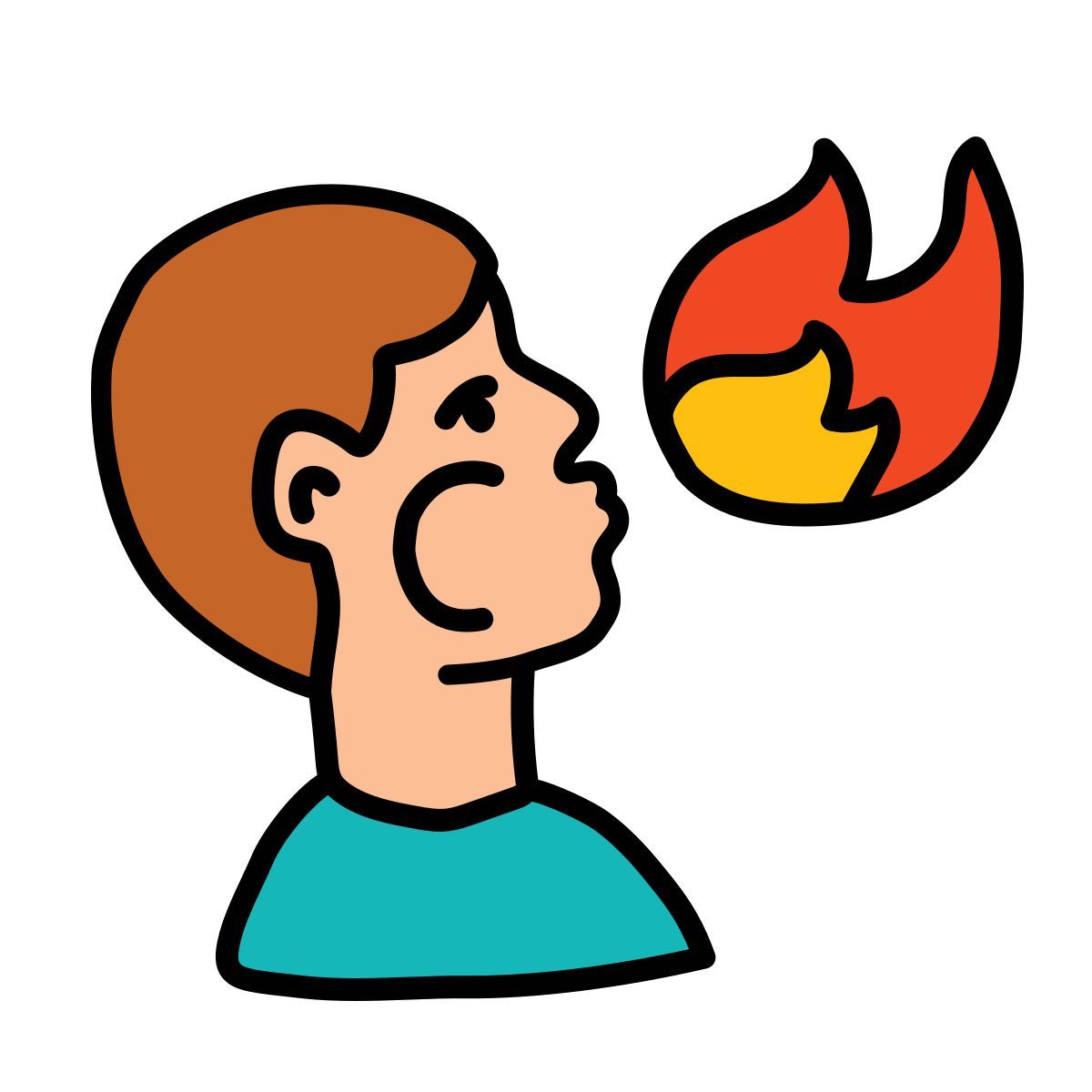 doodle style cracheur de feu icon