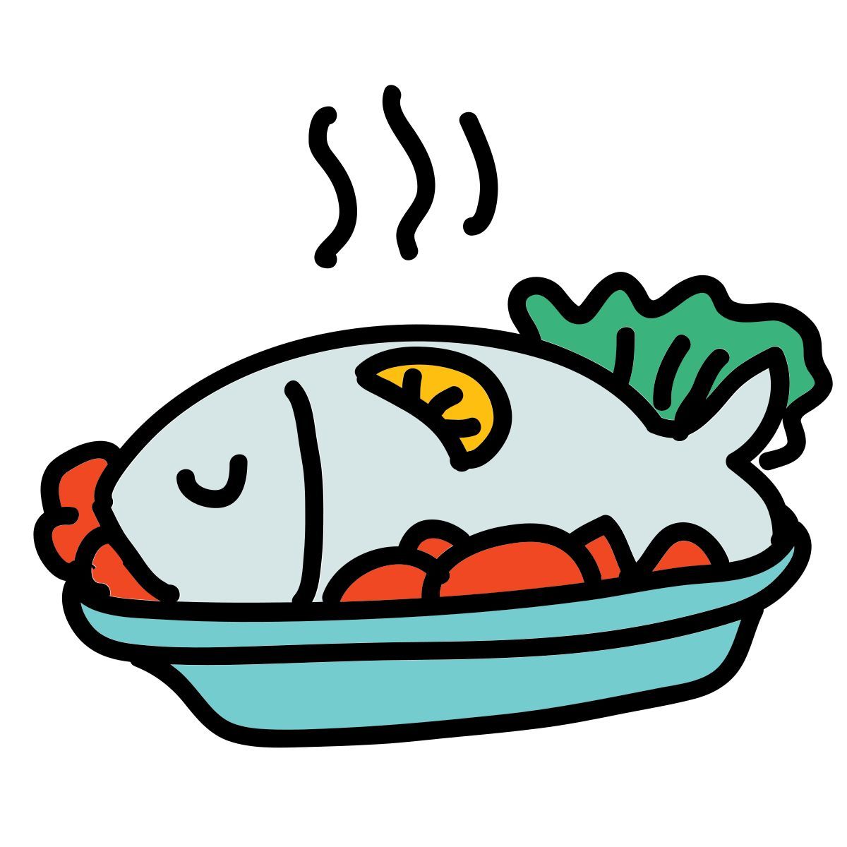 doodle style 鱼食 icon