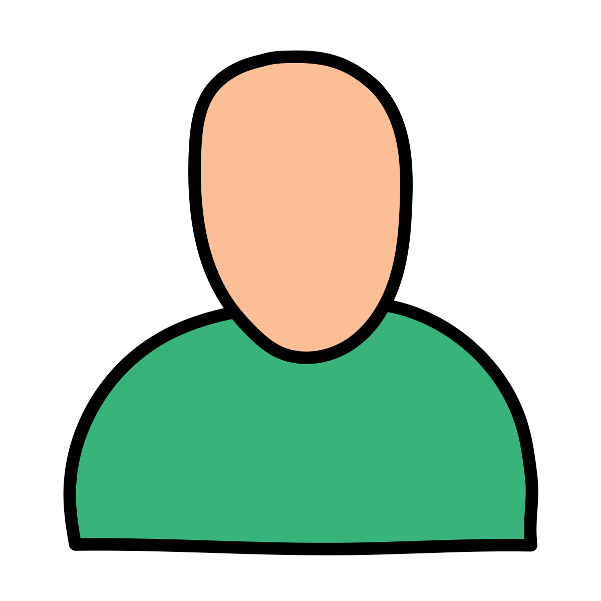 doodle style gender neutral user icon