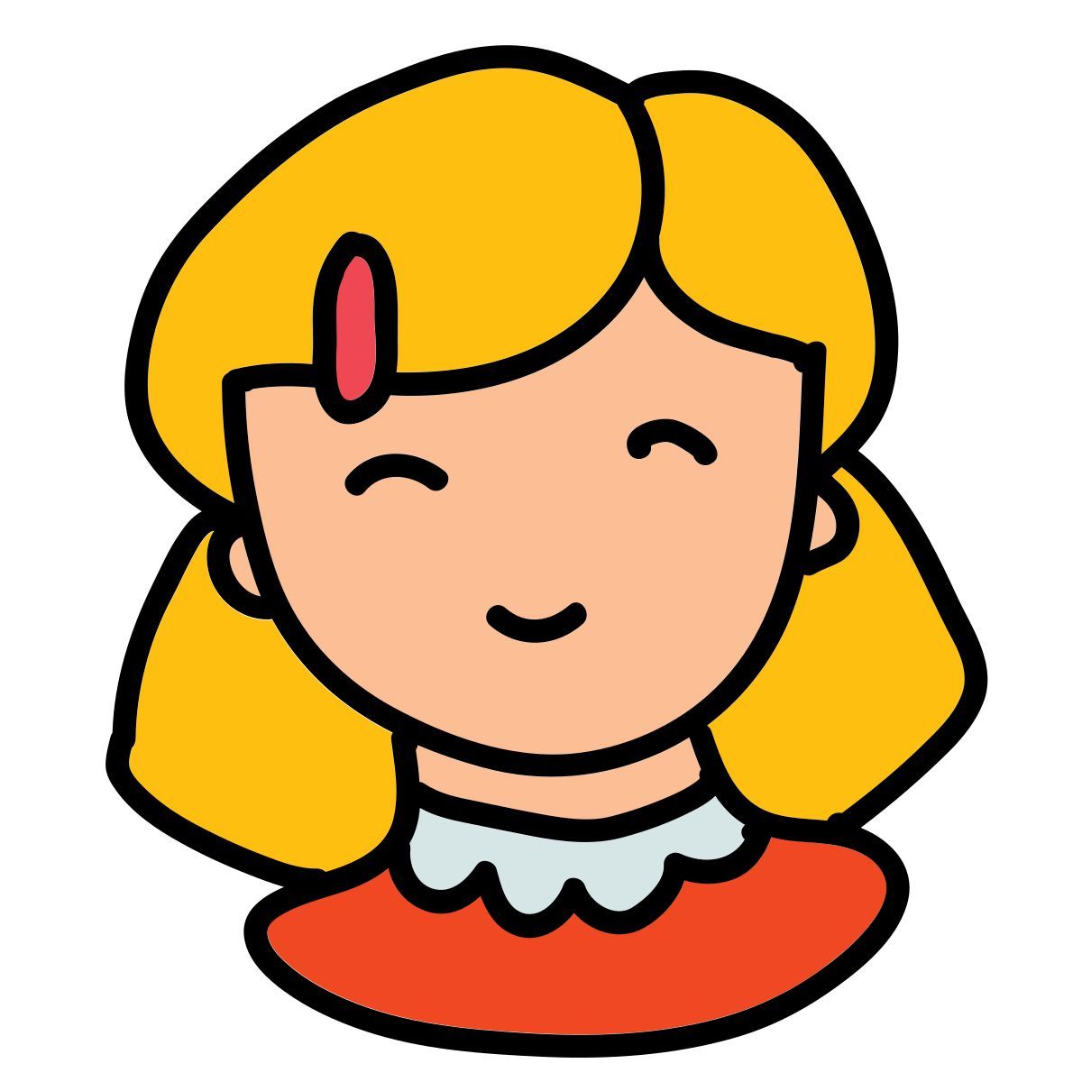 doodle style niña icon