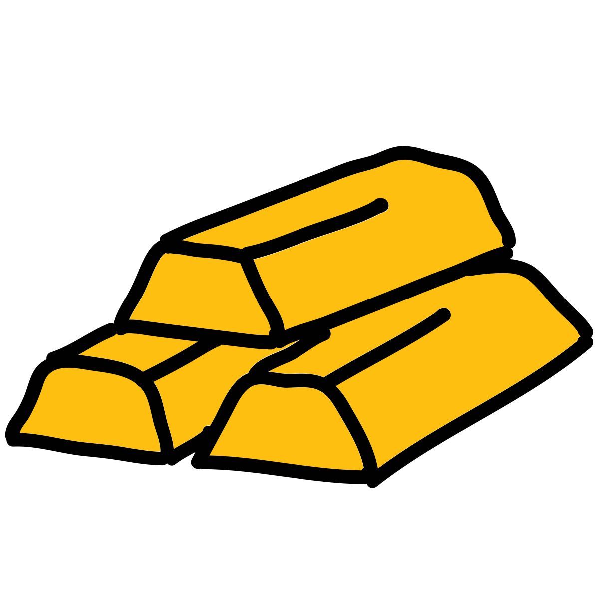 doodle style 金条 icon