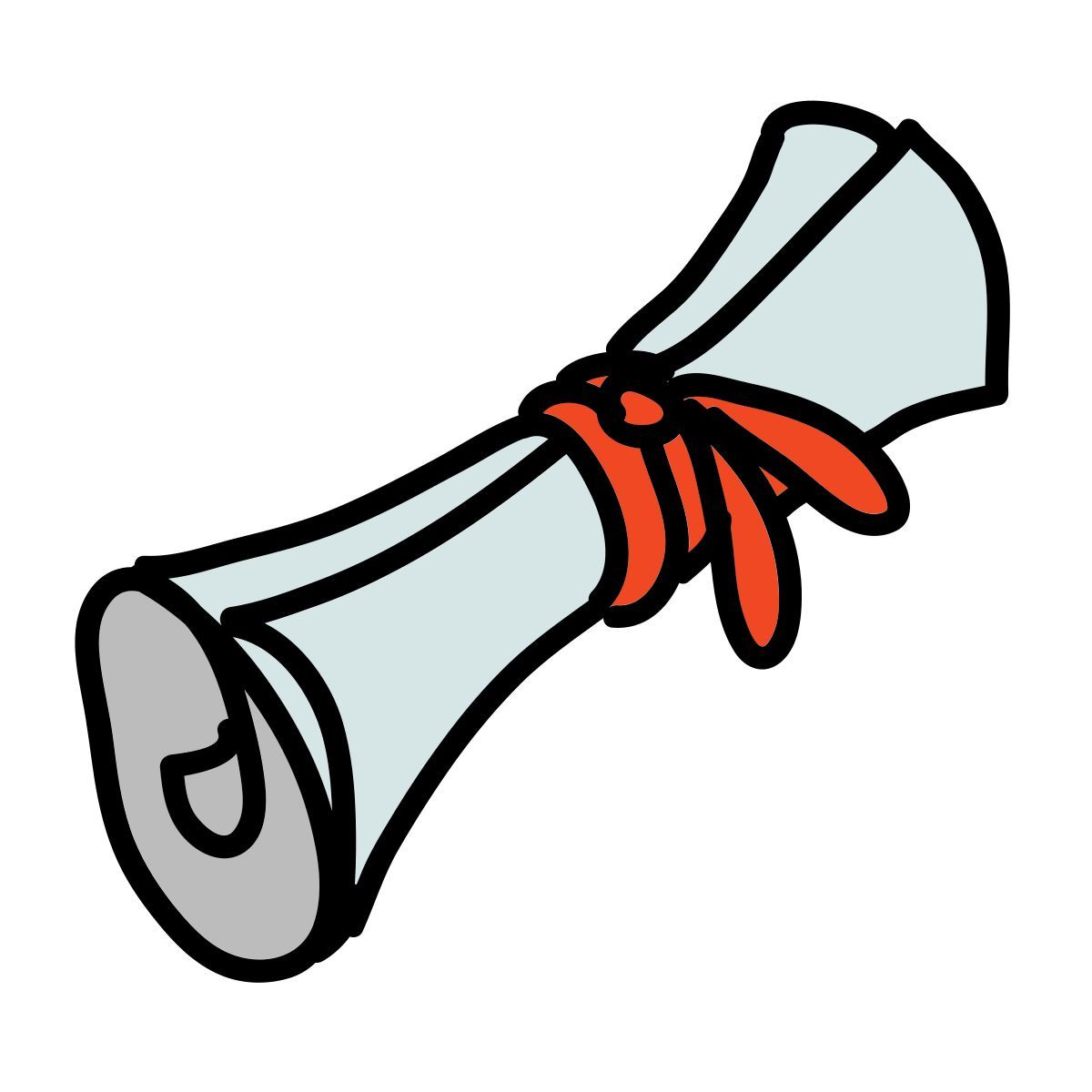 doodle style graduation scroll icon