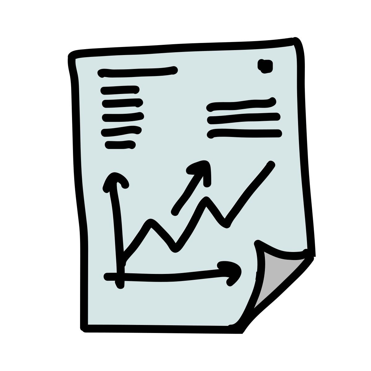 doodle style 그래프 보고서 icon