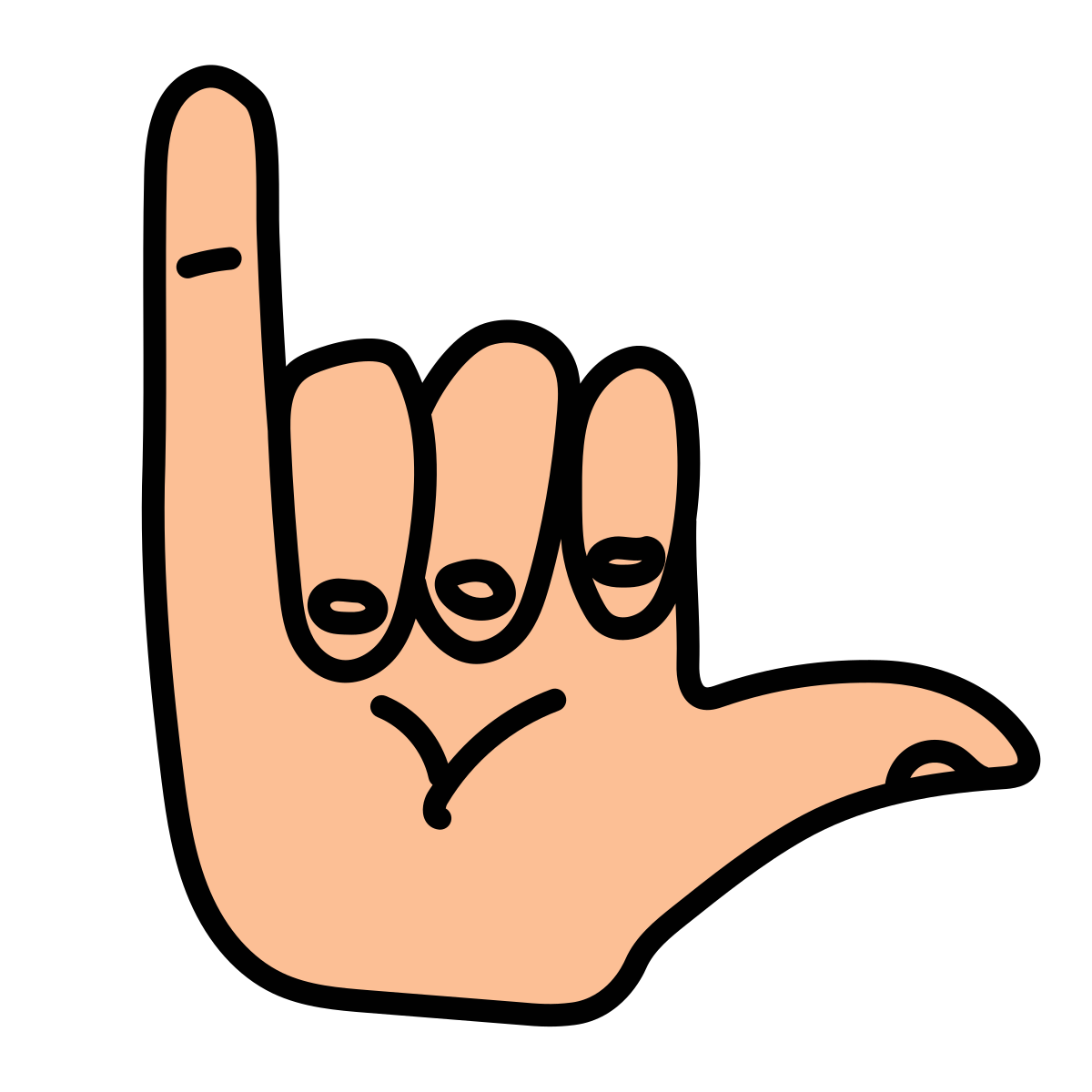 doodle style hang 10 icon