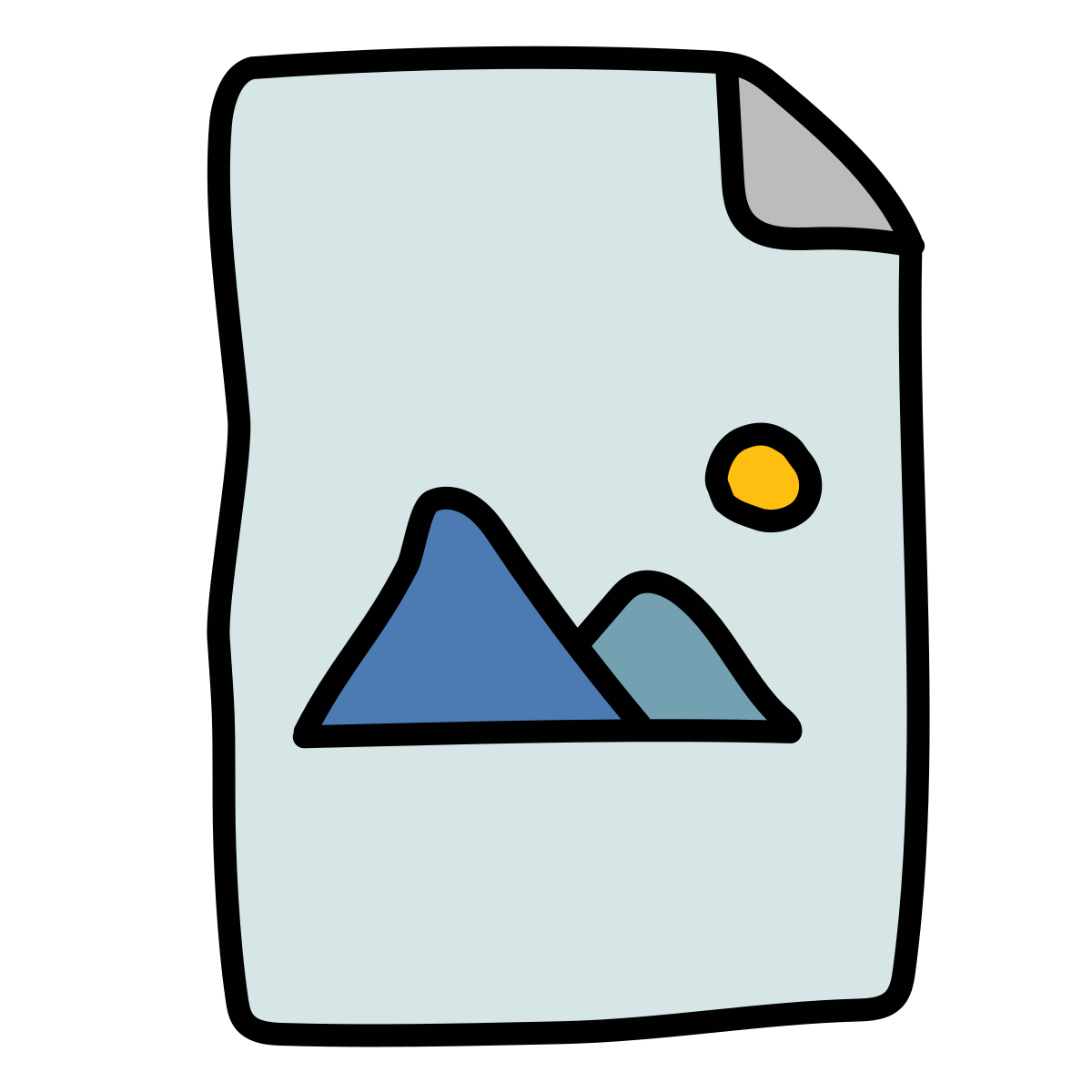 doodle style image file icon
