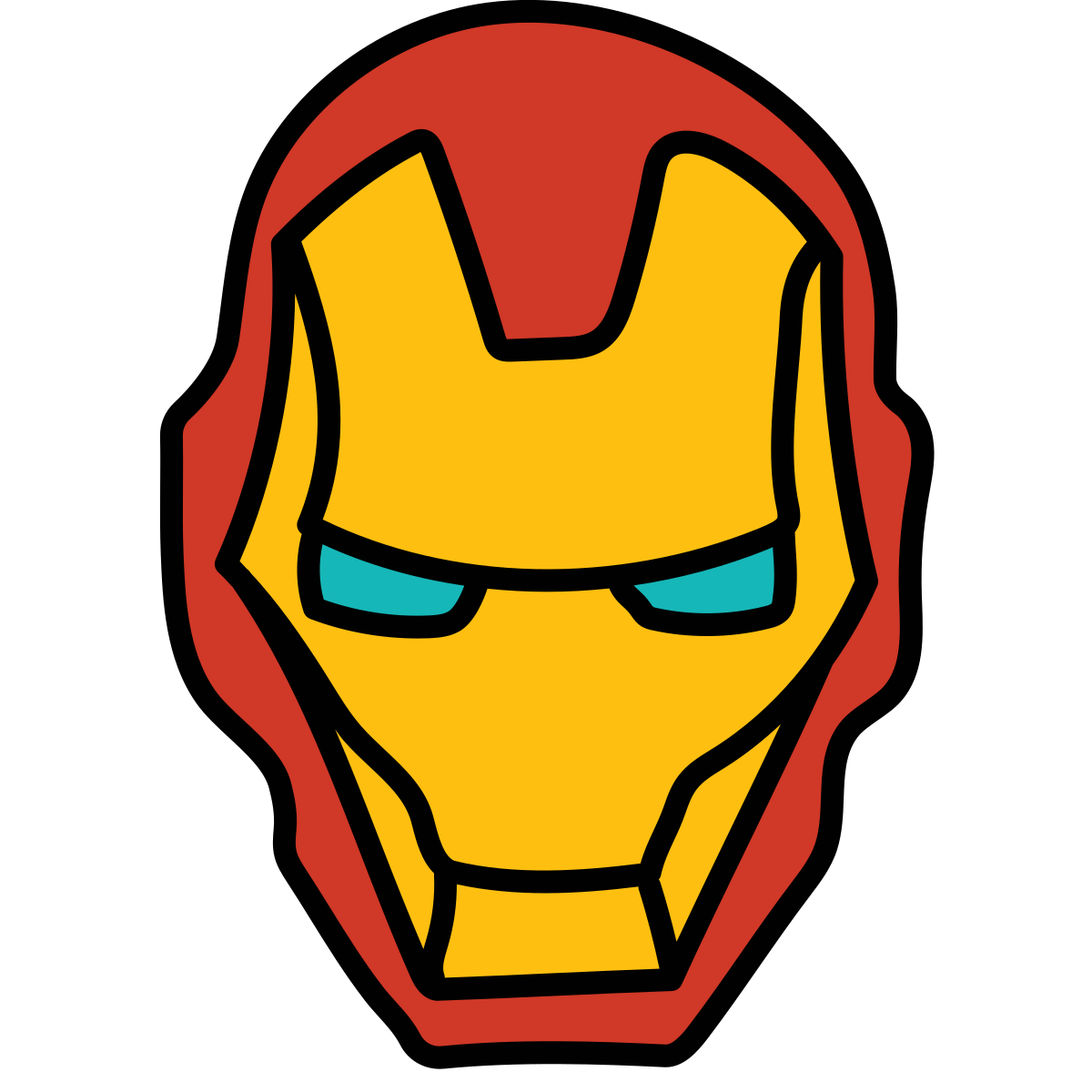 doodle style iron man icon