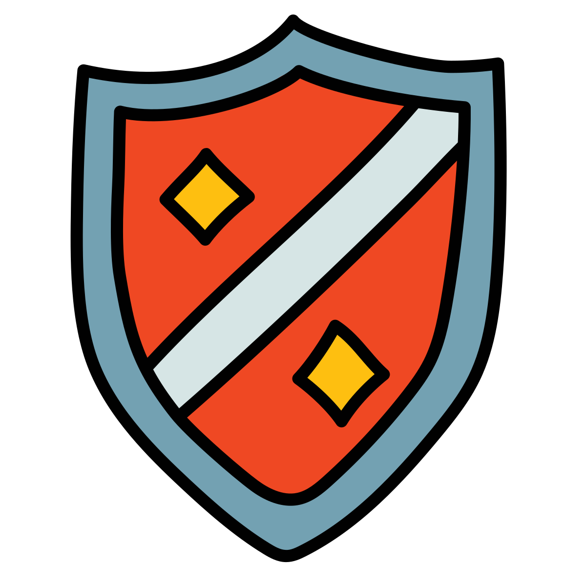 doodle style knight shield icon