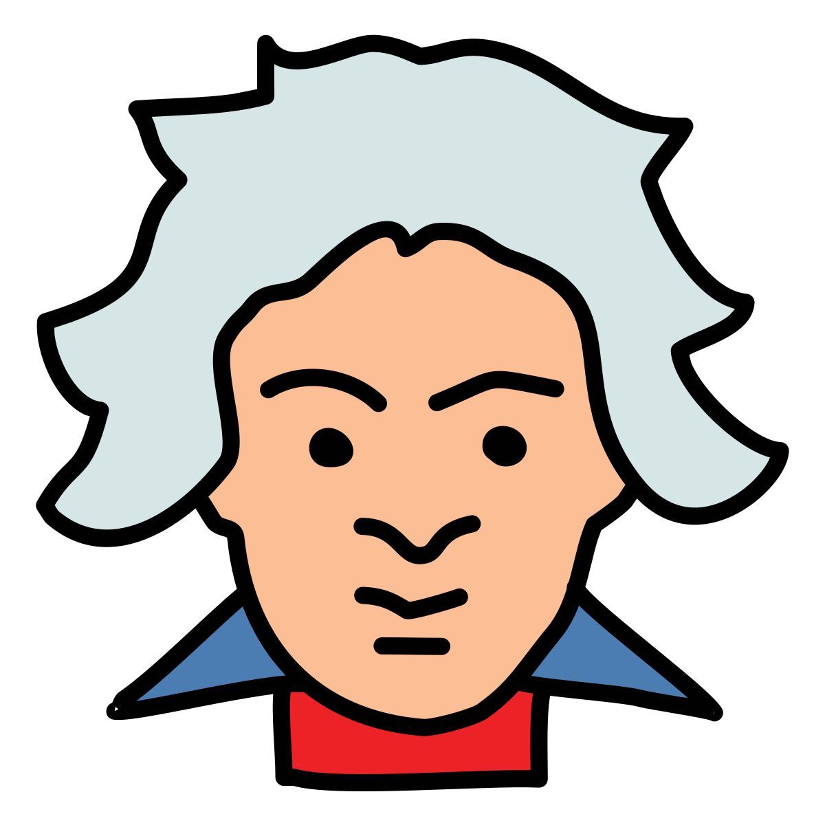 doodle style ludwig van beethoven icon