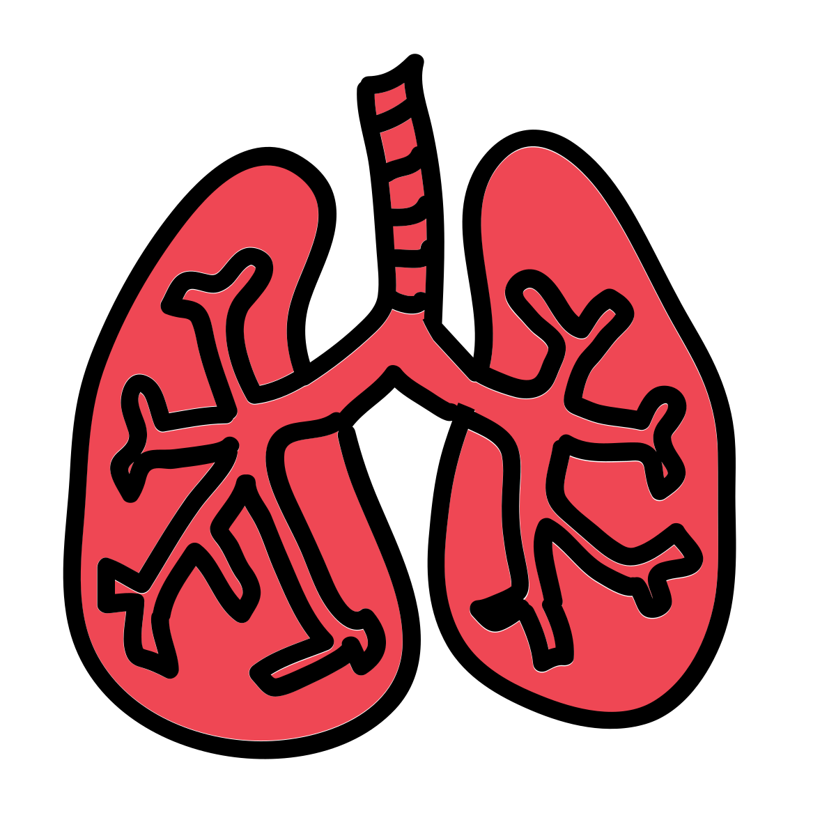 doodle style lungs icon