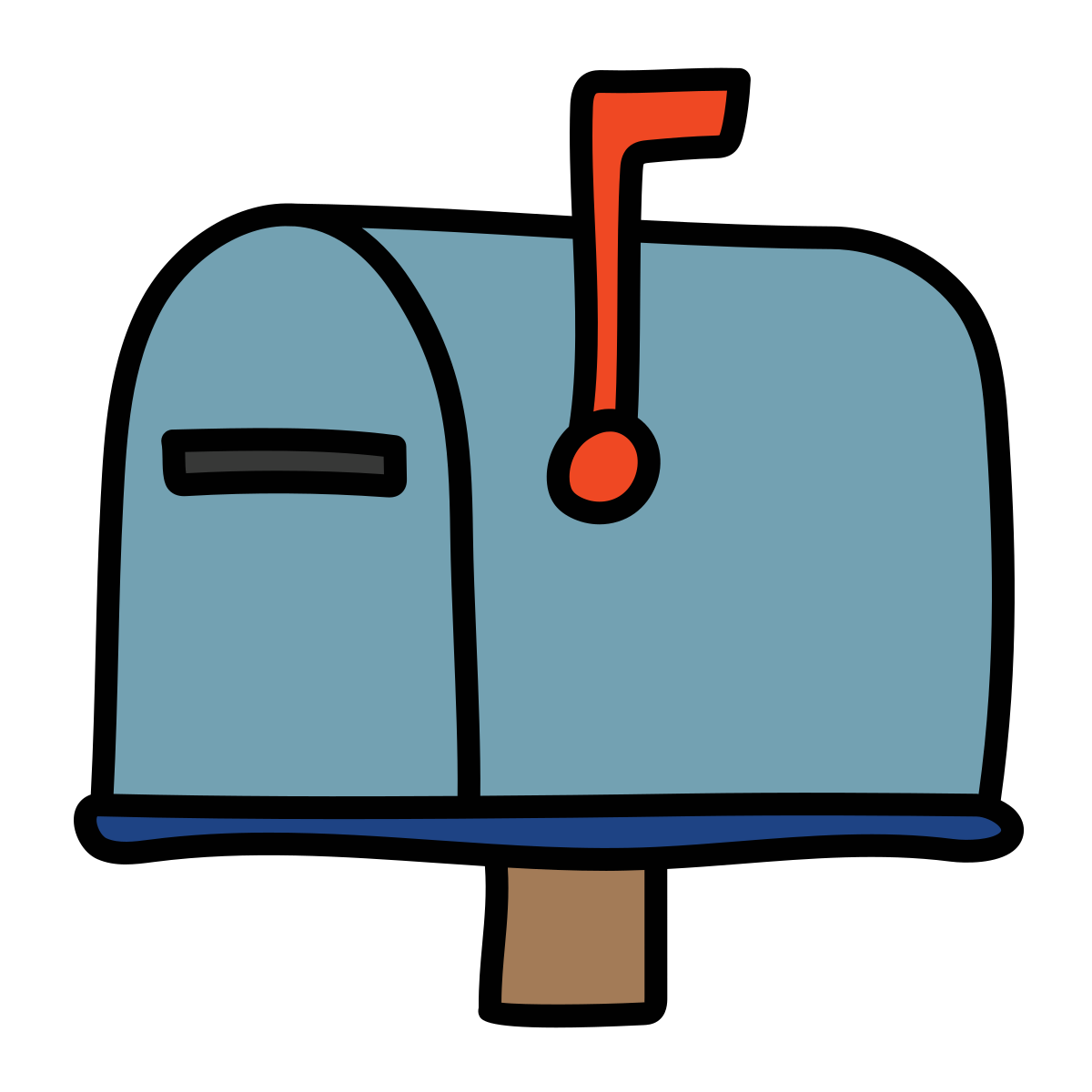 doodle style mailbox closed flag up icon