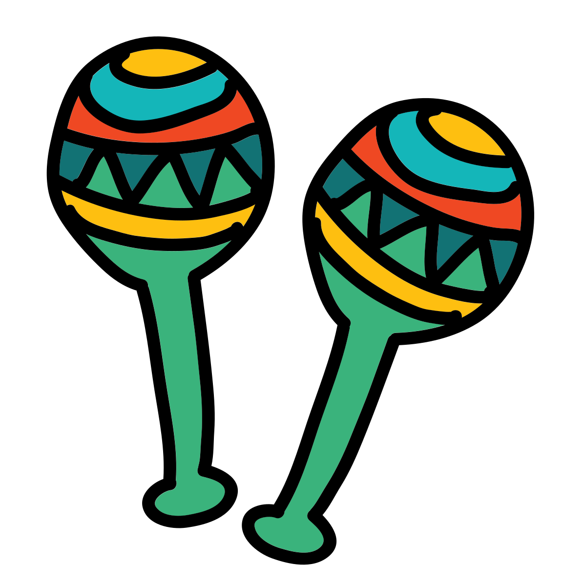 doodle style maracas icon