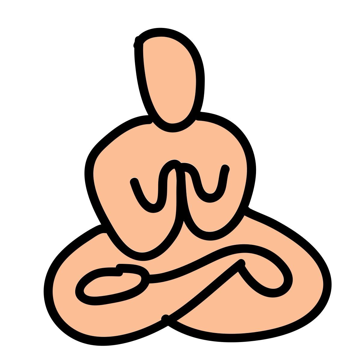 doodle style meditación gurú icon