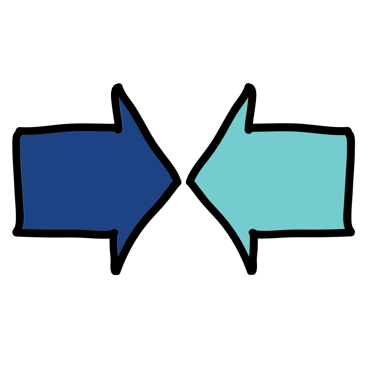 doodle style merge vertical icon