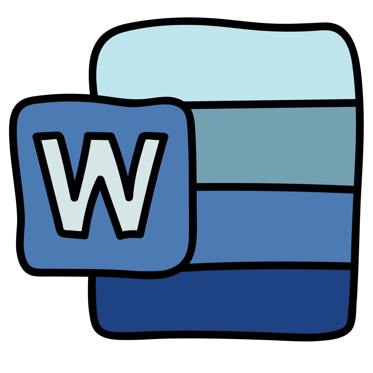 doodle style microsoft word 2019 icon