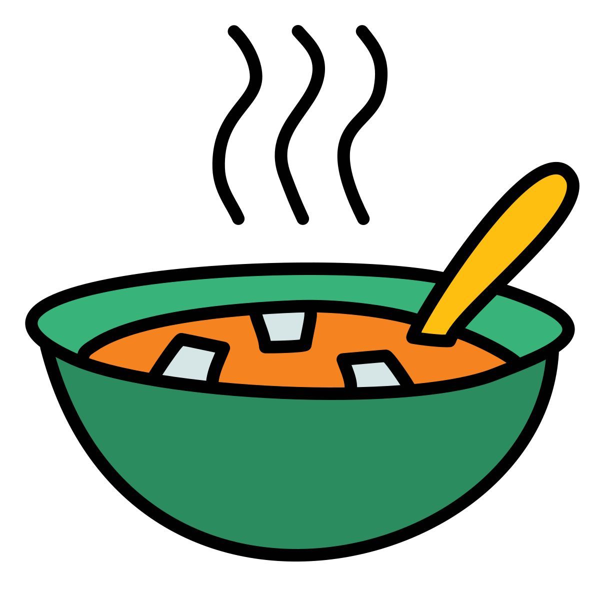 doodle style sopa de miso icon