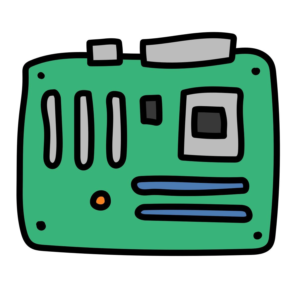 doodle style carte mère icon