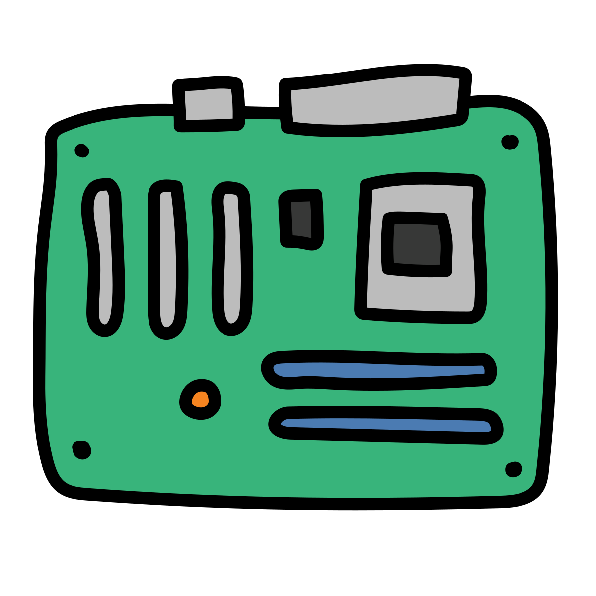 doodle style motherboard icon