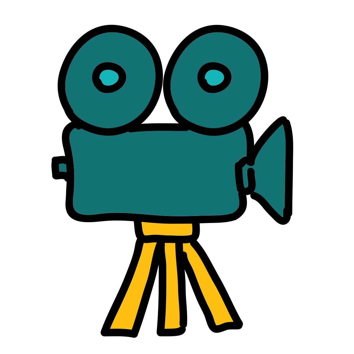 doodle style proyector de películas icon