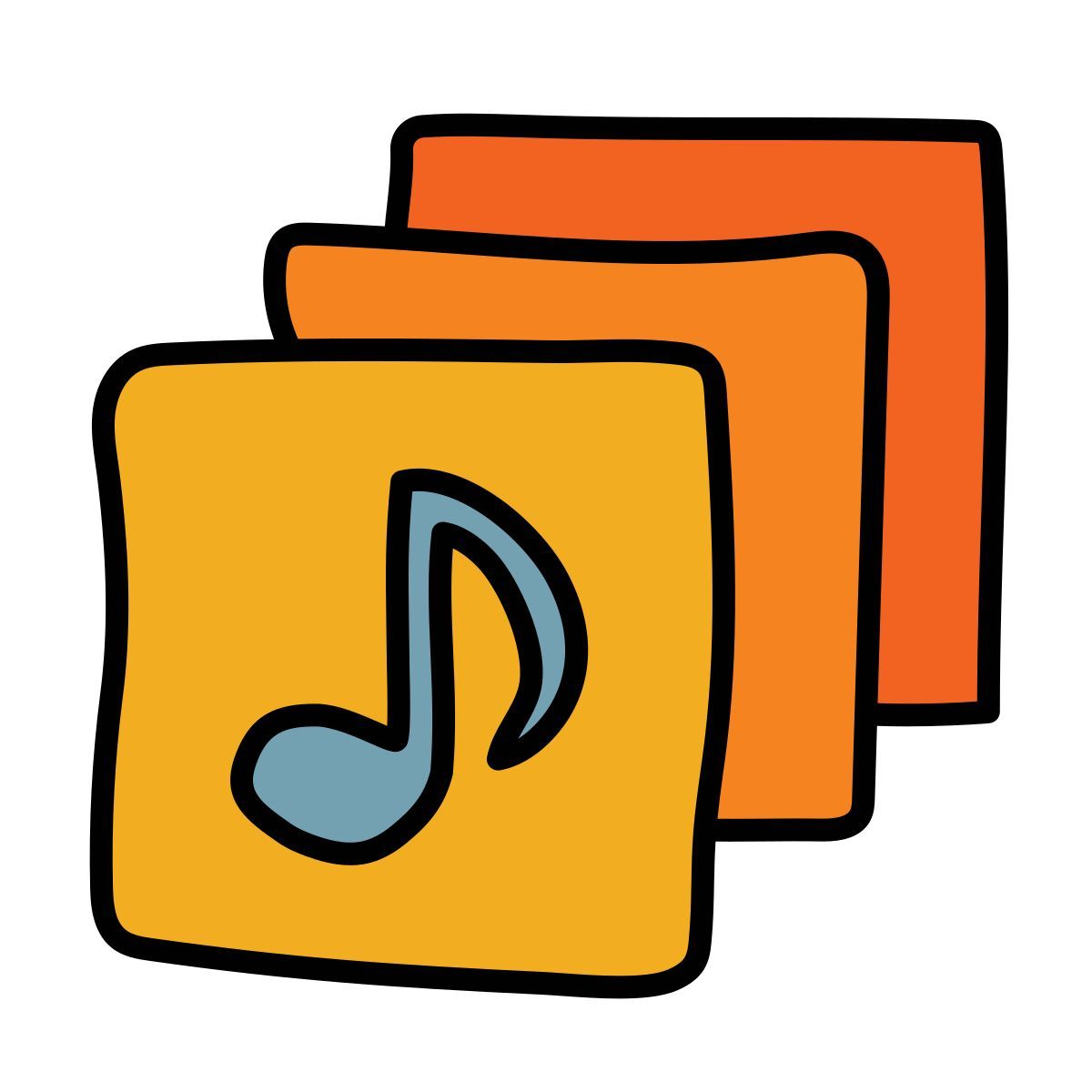 doodle style musikbibliothek icon