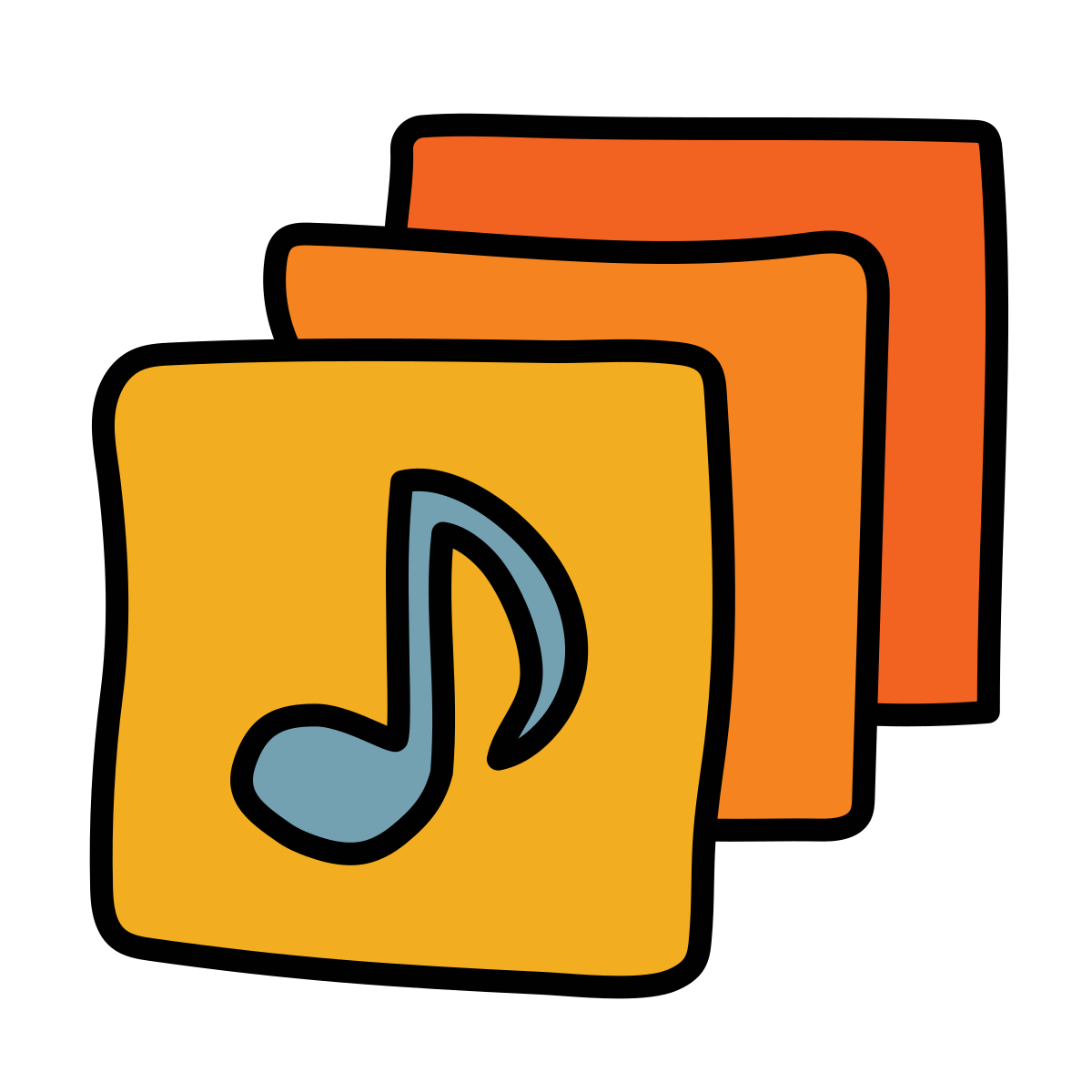 doodle style music library icon