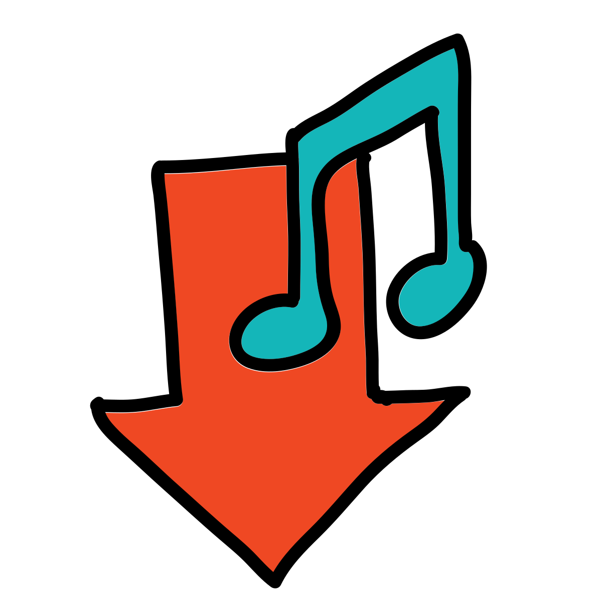 doodle style musical notes icon