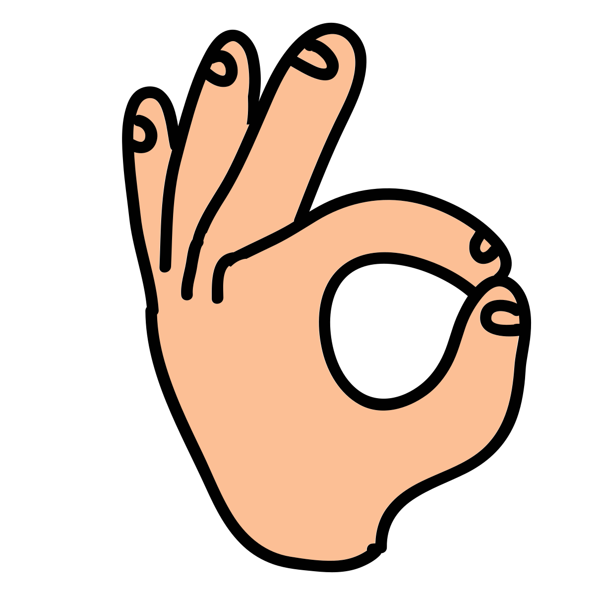 doodle style ok hand icon