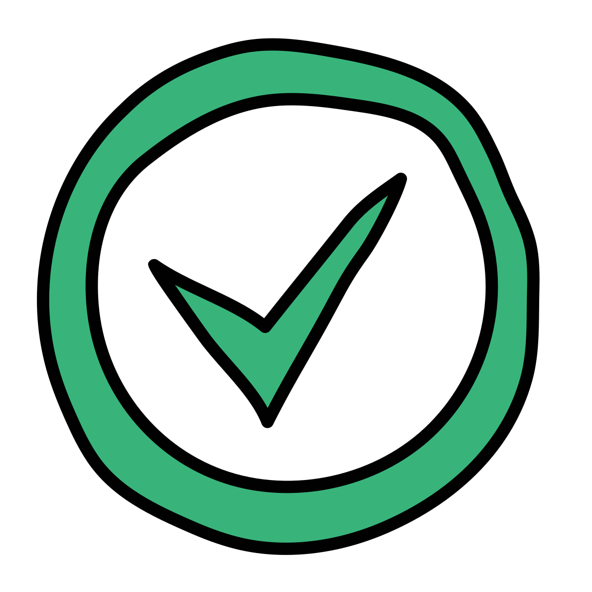 doodle style ok icon