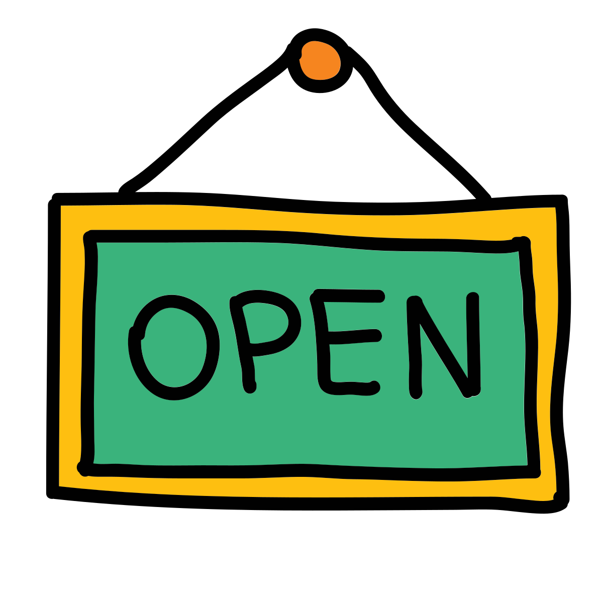 doodle style opened folder icon