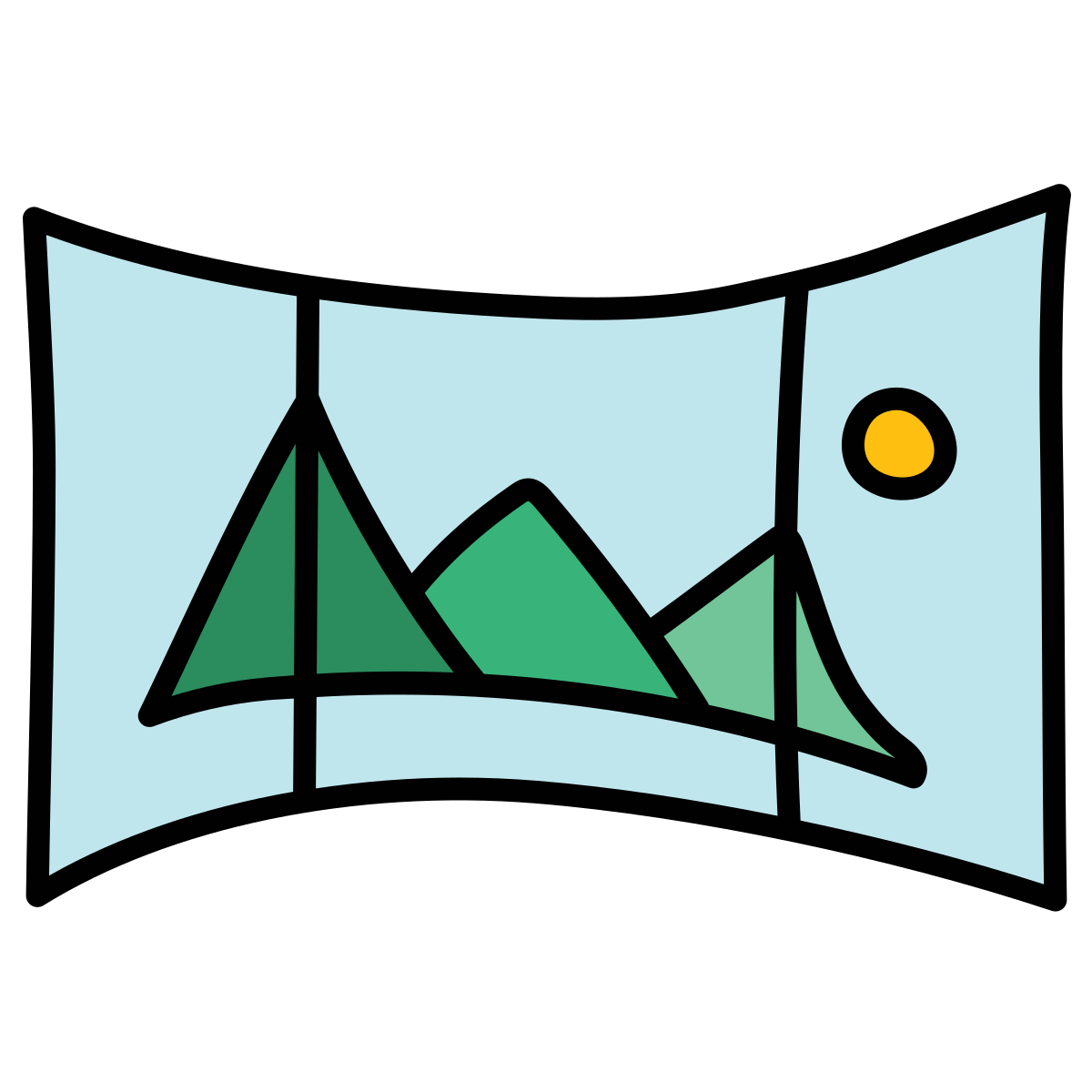 doodle style panorama icon