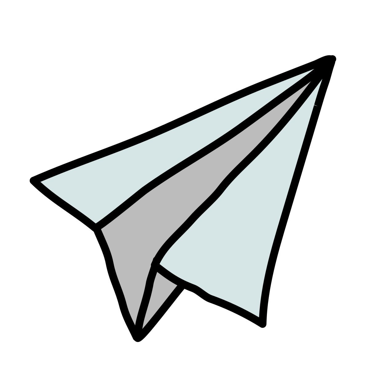 doodle style avión de papel icon