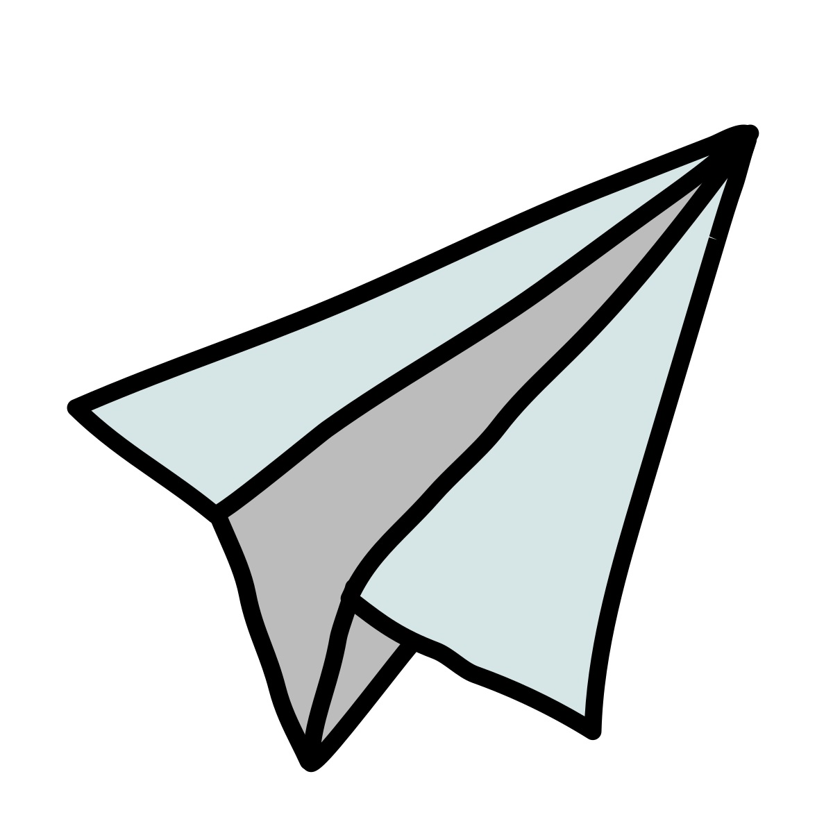 doodle style paper plane  v3 icon