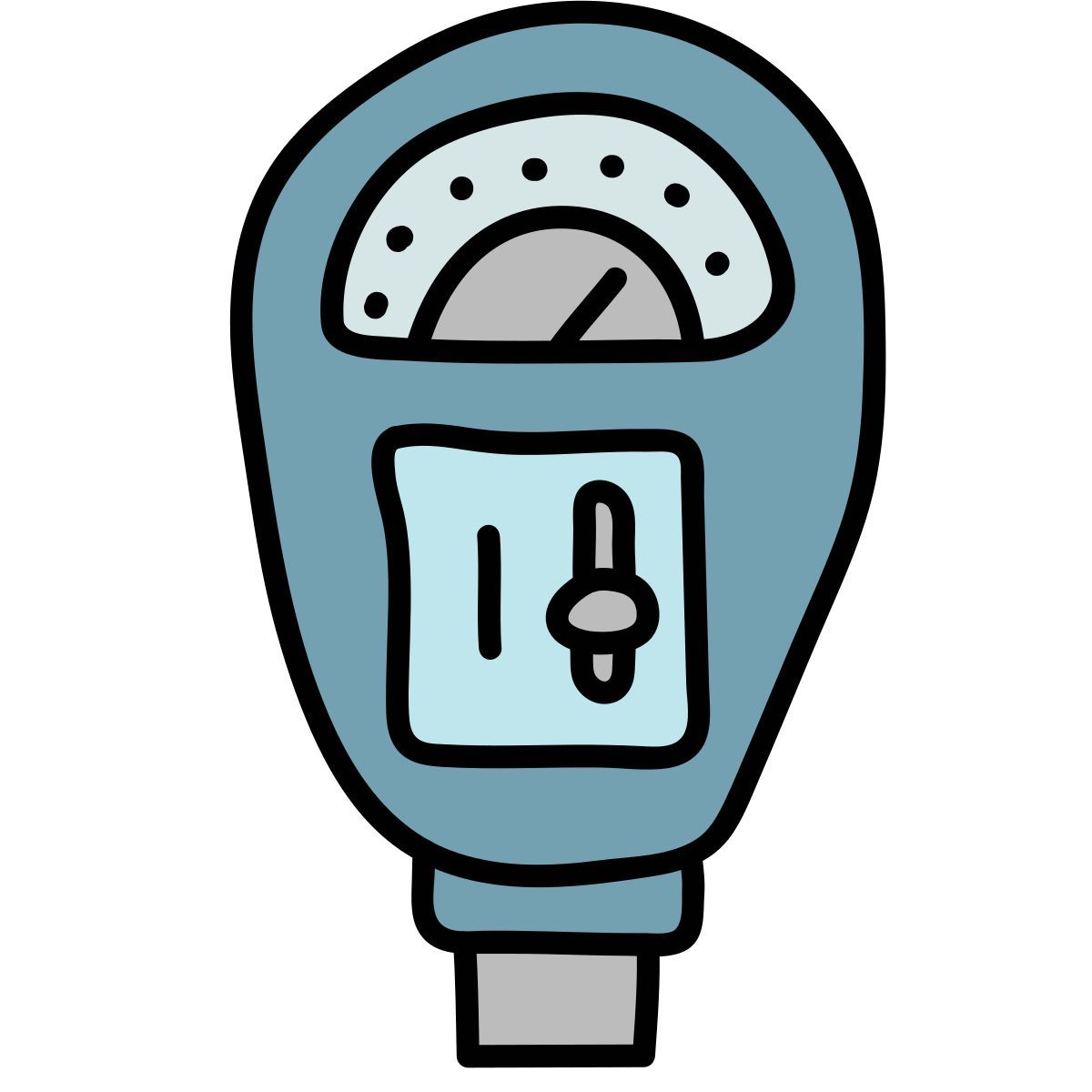 doodle style 주차료 징수 기 icon