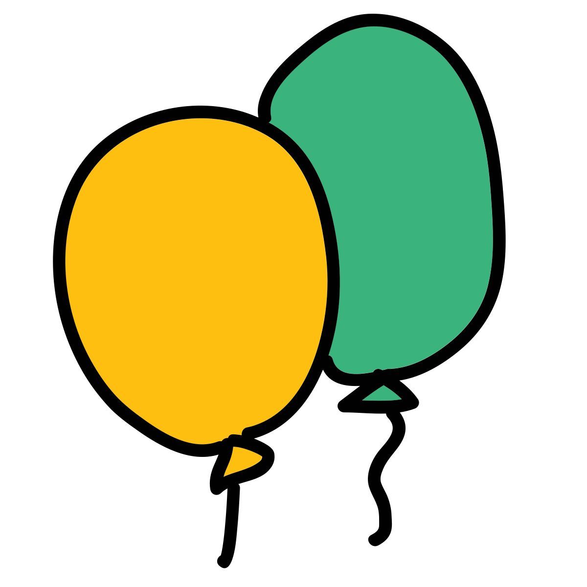 doodle style luftballons icon