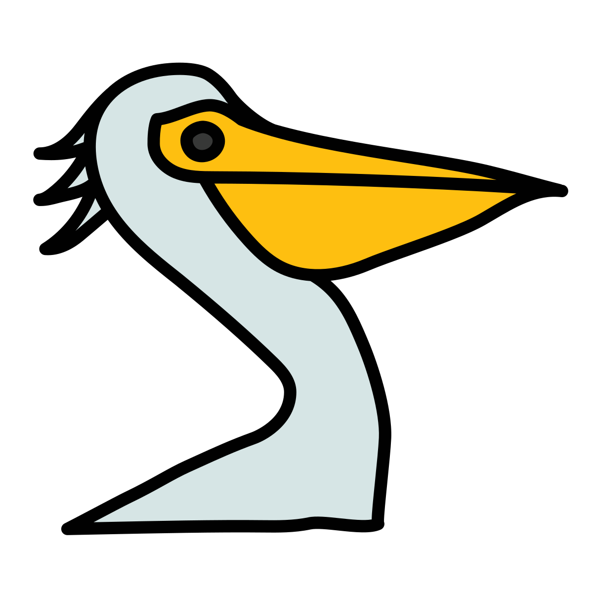 doodle style pelican icon
