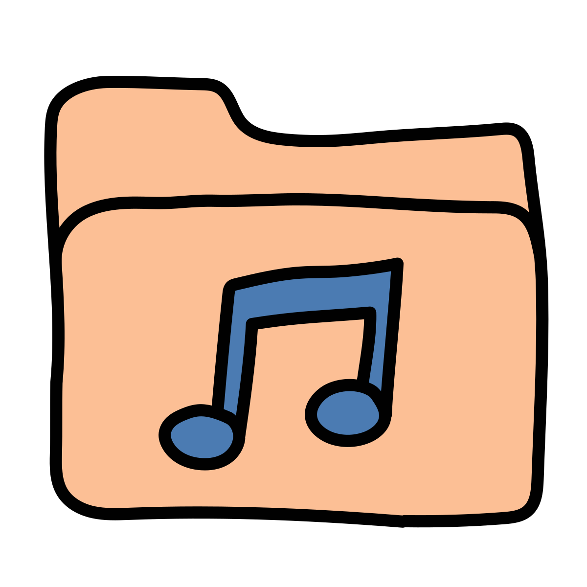 doodle style photos folder icon