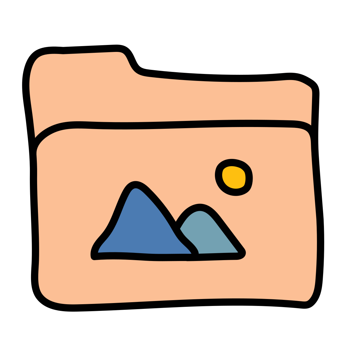 doodle style pictures folder icon