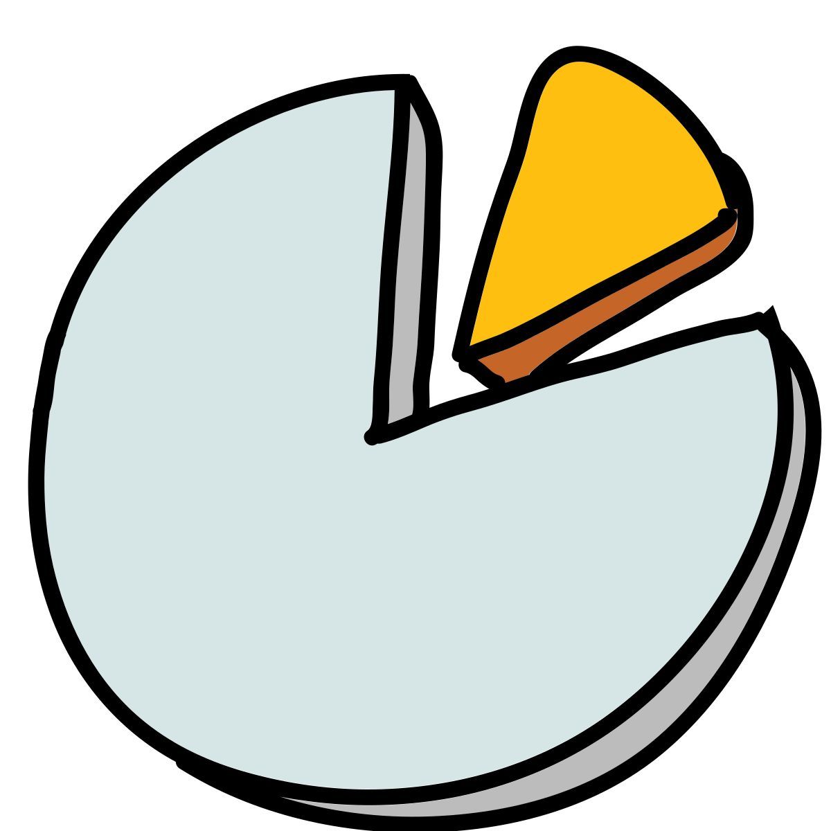 doodle style kreisdiagramm icon