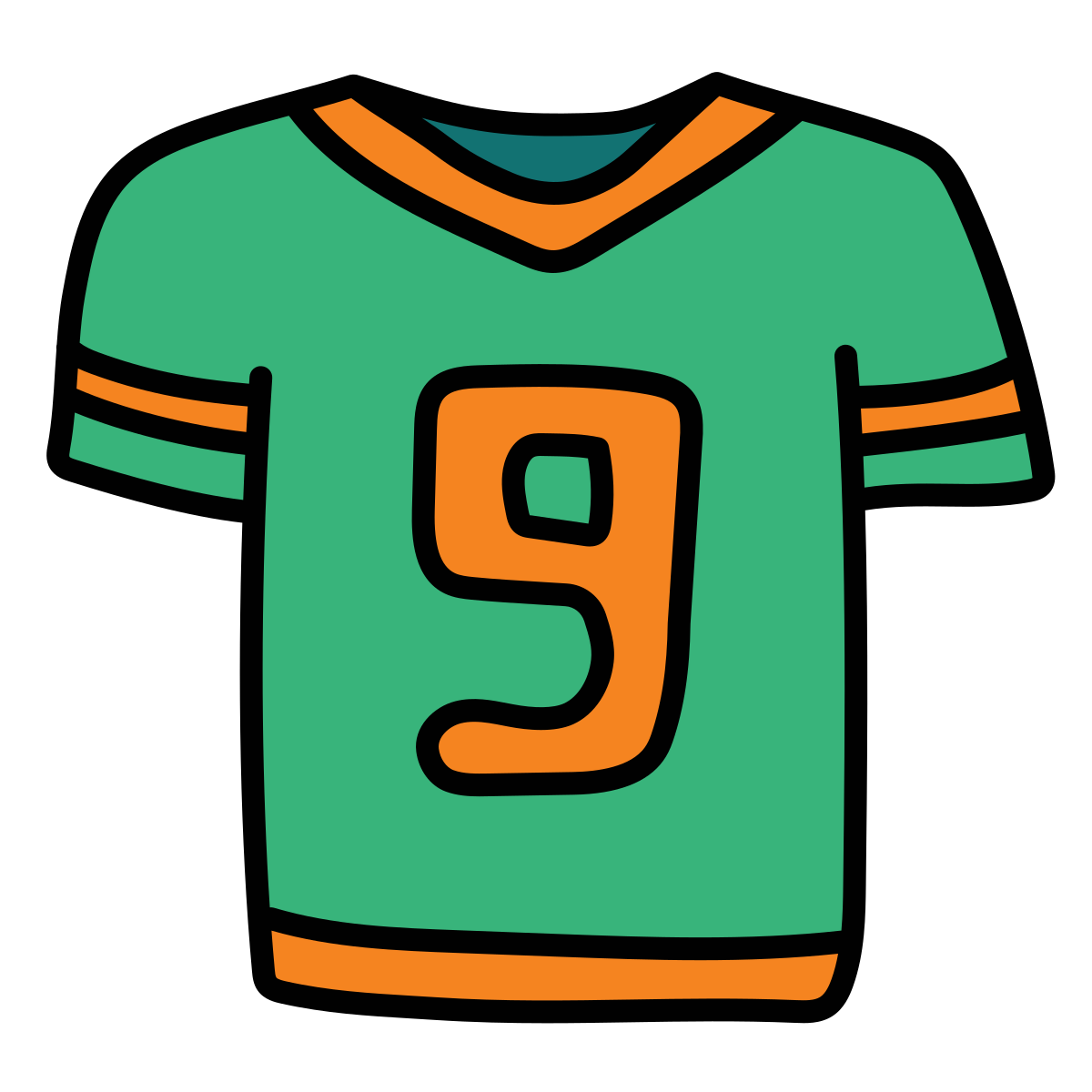 doodle style player shirt icon