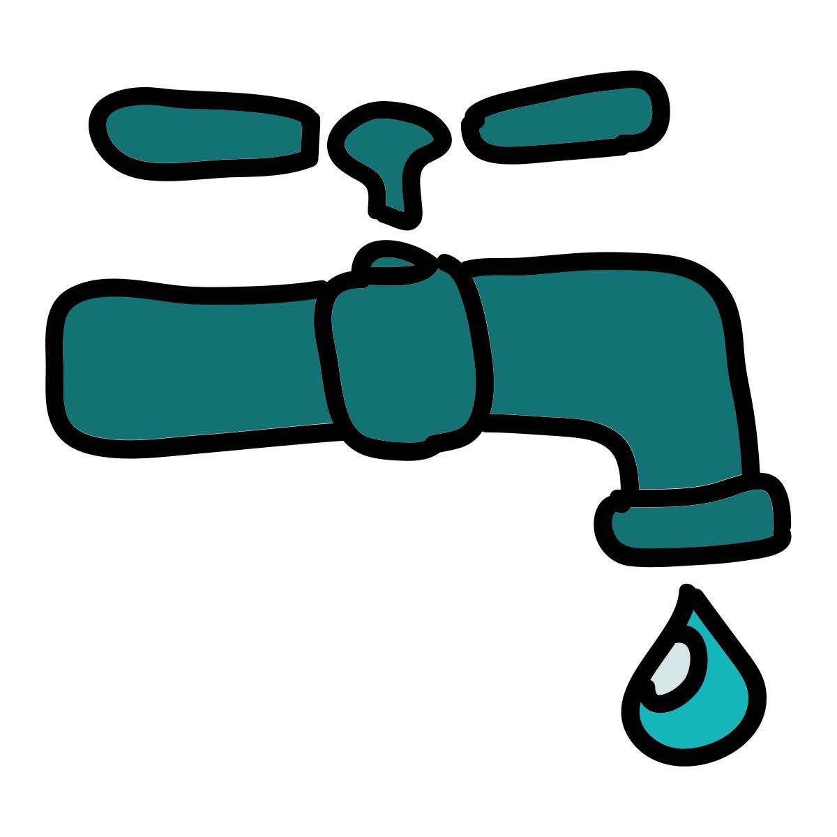 doodle style 수도꼭지 icon
