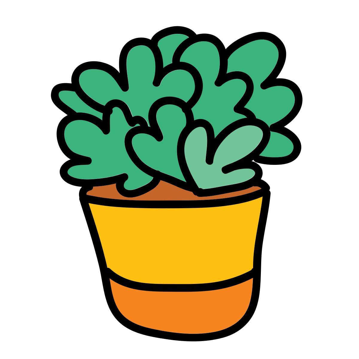 doodle style plante en pot icon