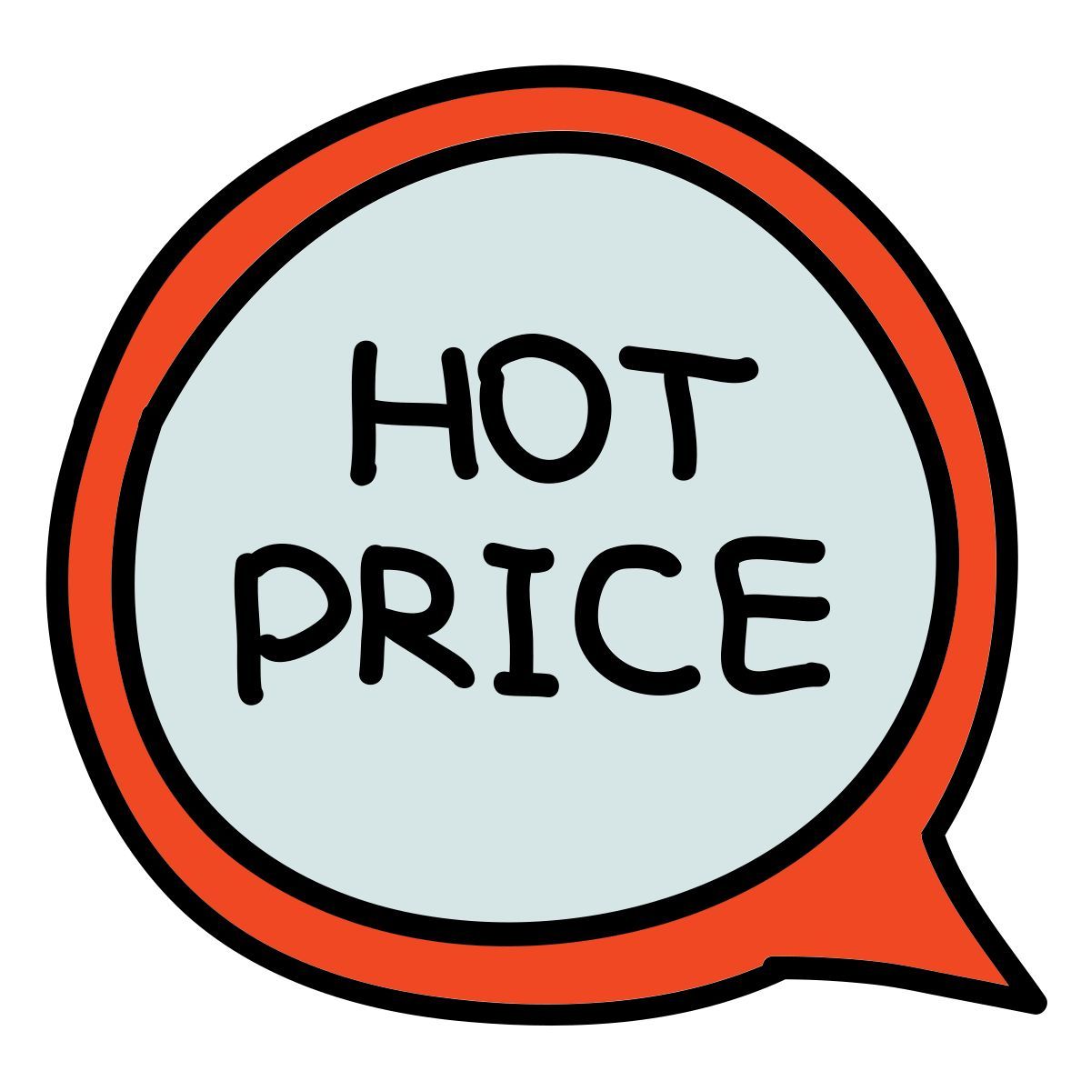 doodle style price tag icon