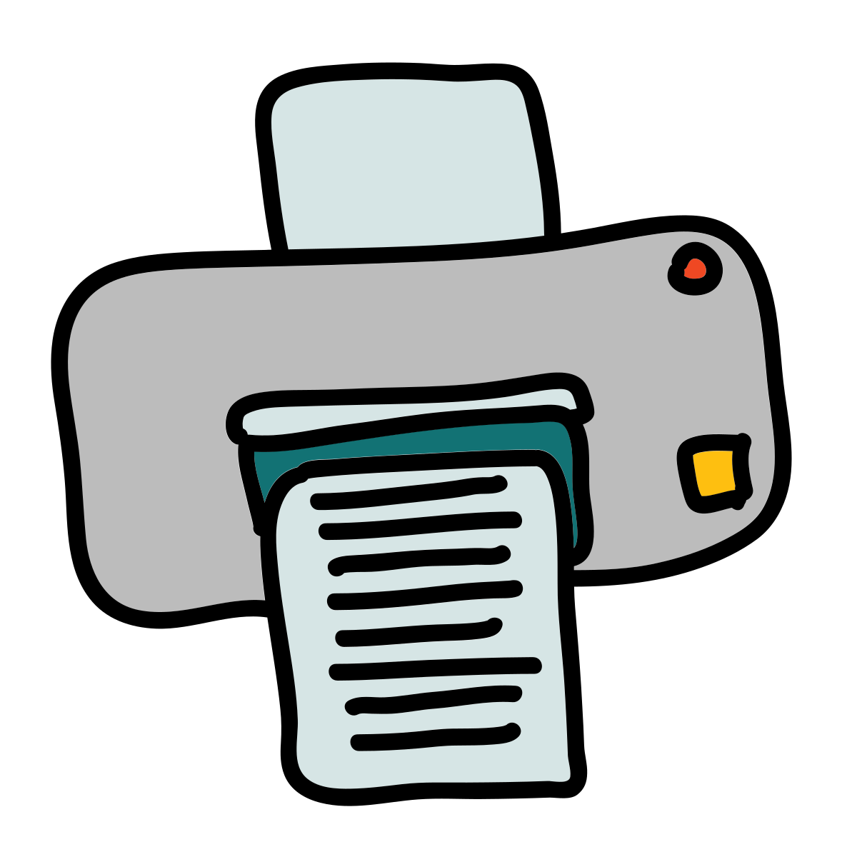 doodle style print icon