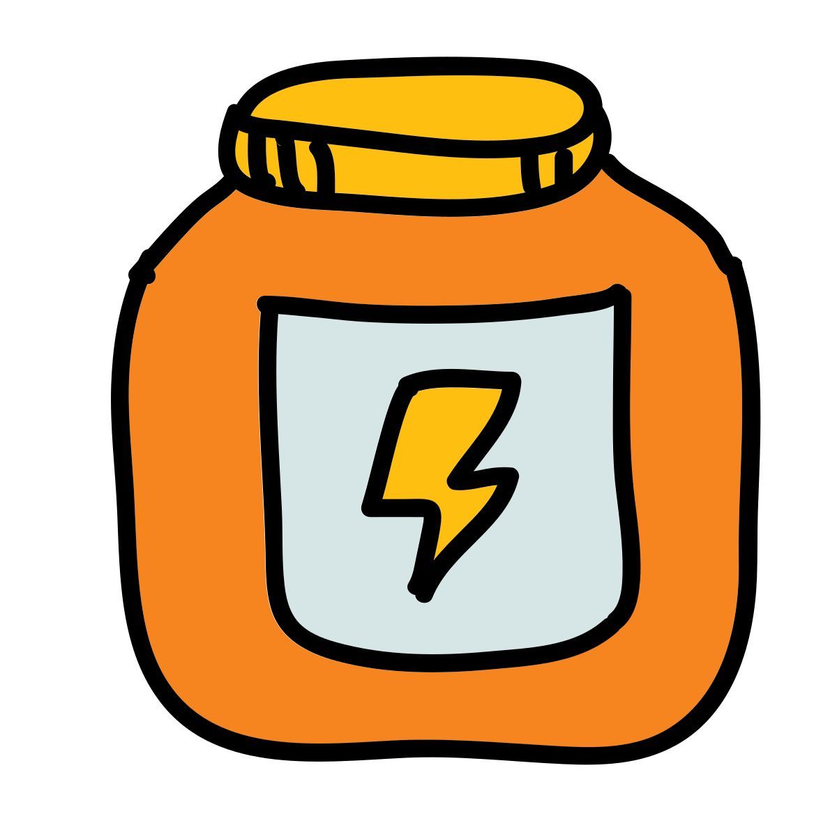 doodle style protein supplement icon