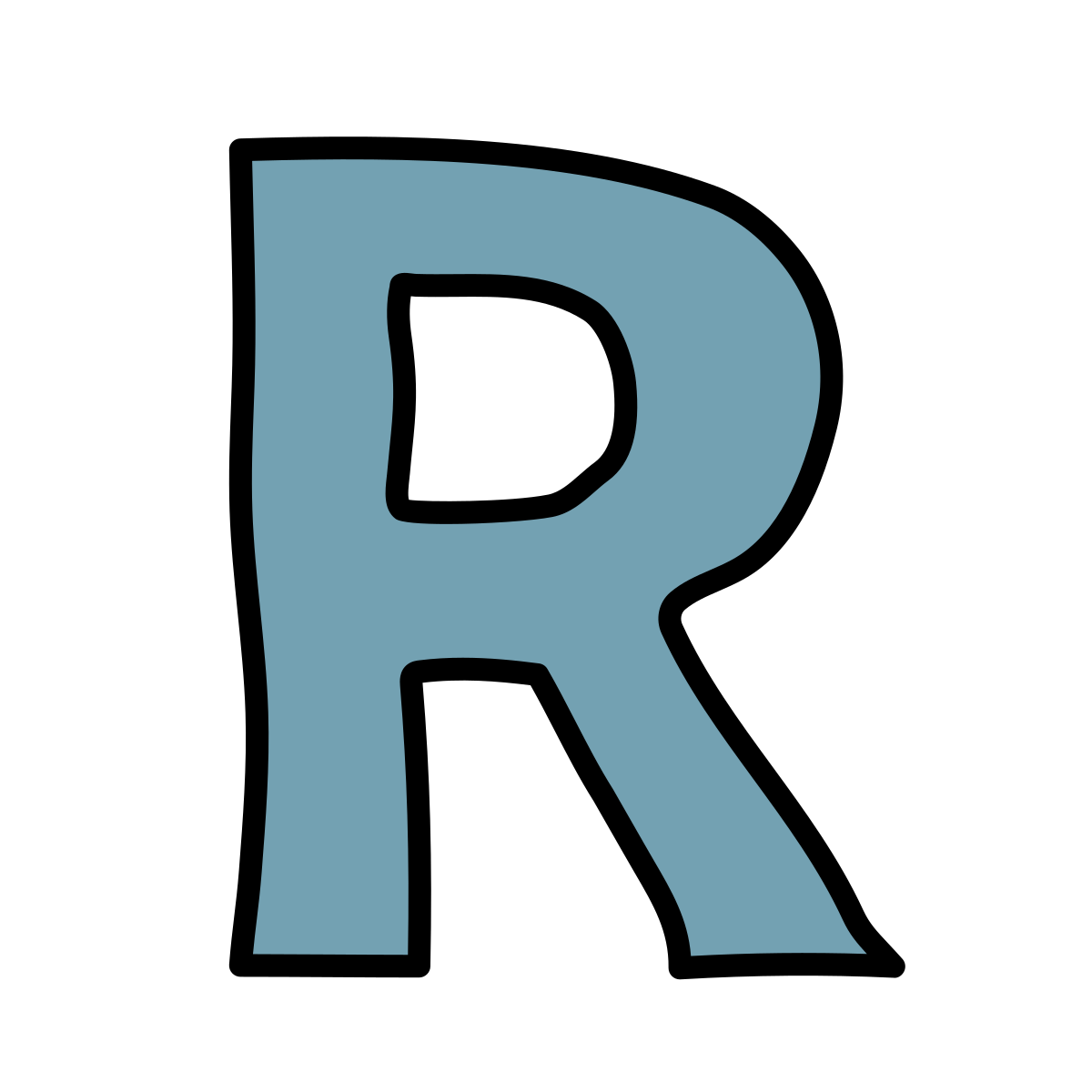 doodle style r icon