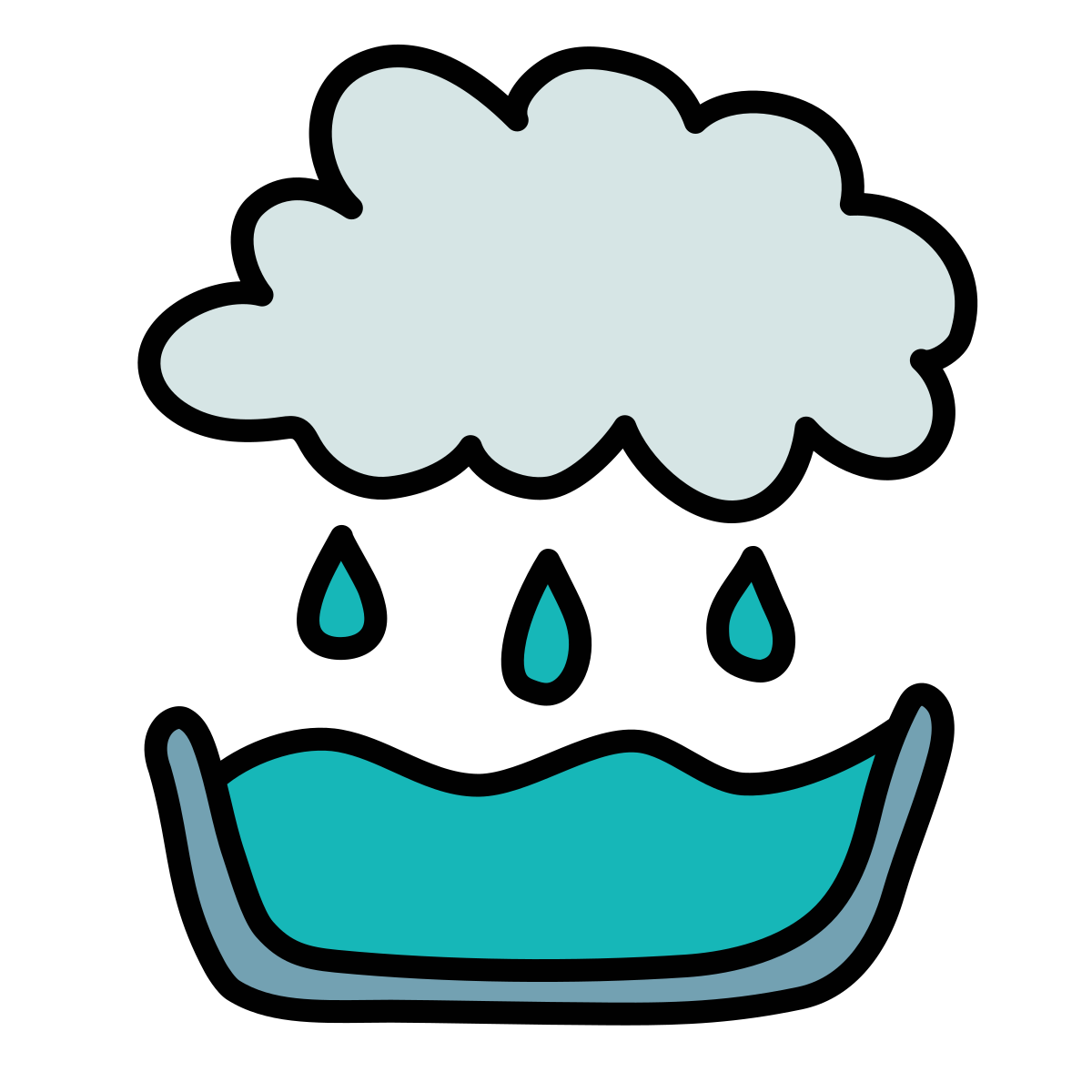 doodle style rainwater catchment icon