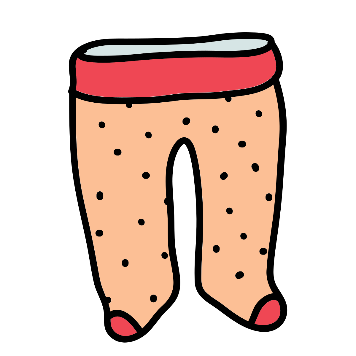doodle style red children s tights  icon