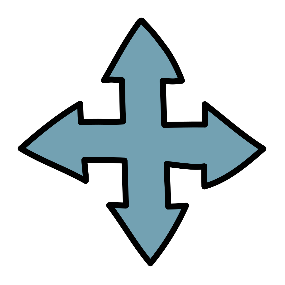 doodle style resize four directions icon