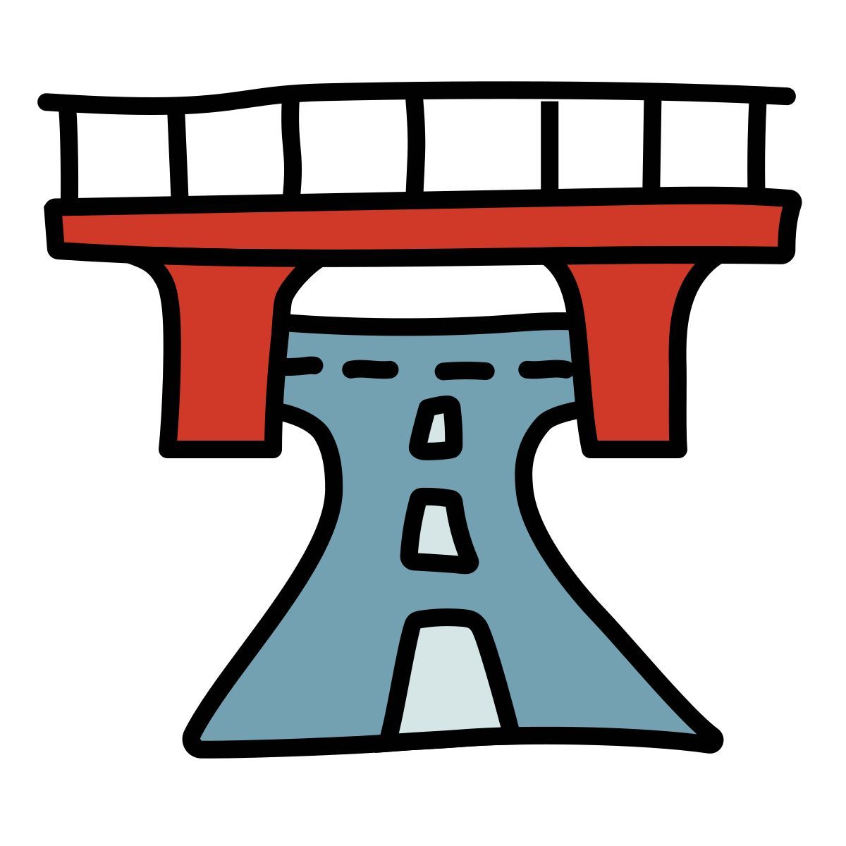 doodle style straßenbrücke icon