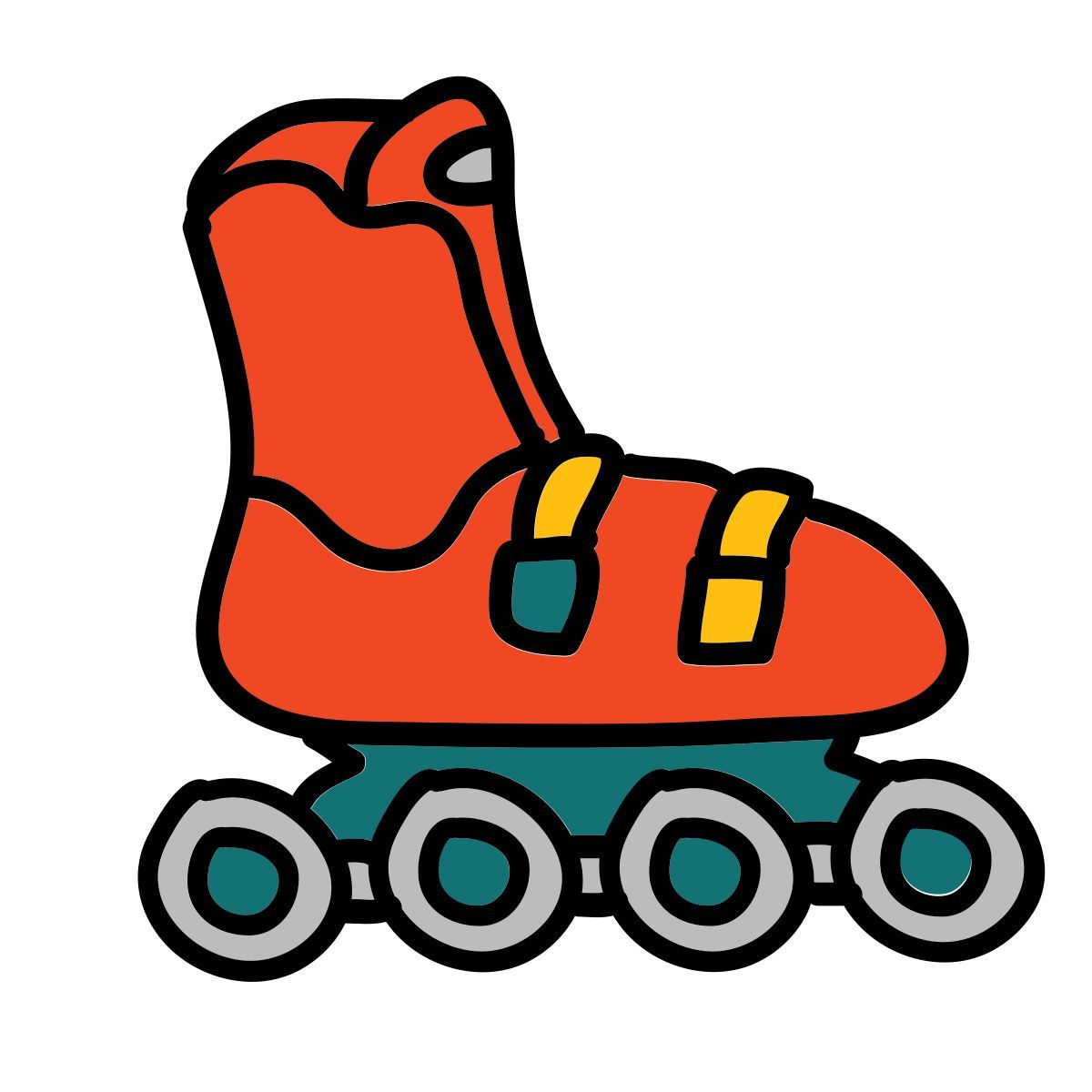 doodle style rollerblade icon