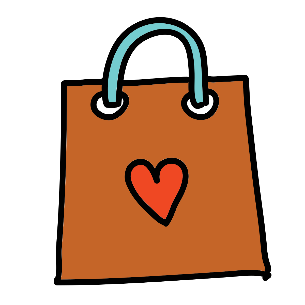 doodle style shopping bag icon